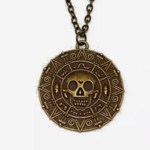 Pirates of the Caribbean Spanish gold skull medallion